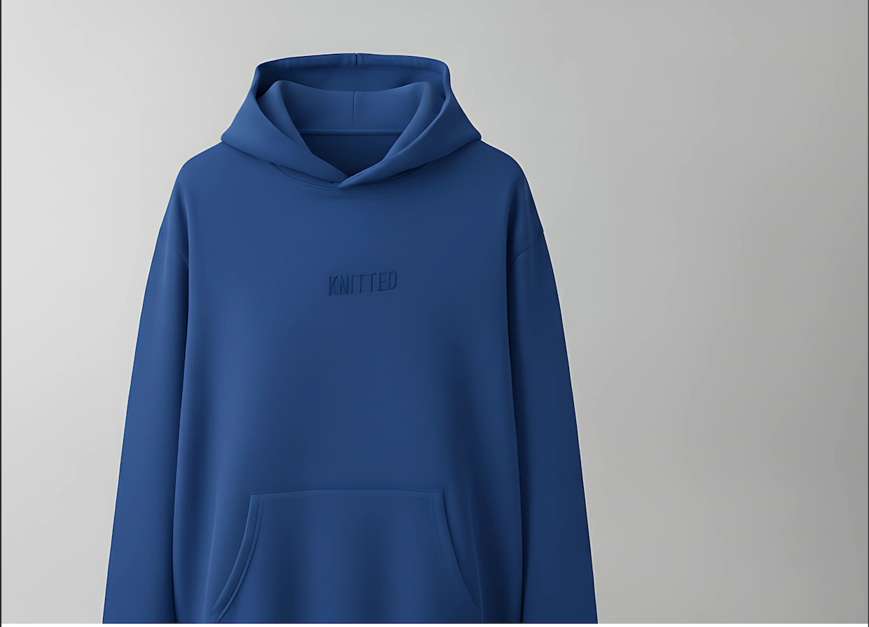 KNITTED The Essential Royal Blue Oversized Hoodie for Female