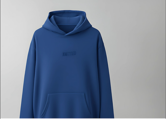KNITTED The Essential Royal Blue Oversized Hoodie