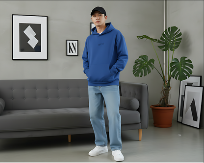 KNITTED The Essential Royal Blue Oversized Hoodie