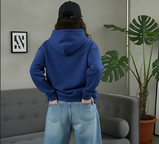 KNITTED The Essential Royal Blue Oversized Hoodie for Female
