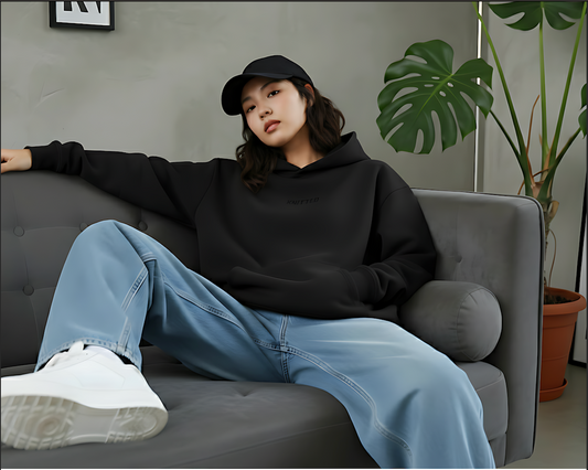 KNITTED The Essential Hoodie - Onyx Black for Female