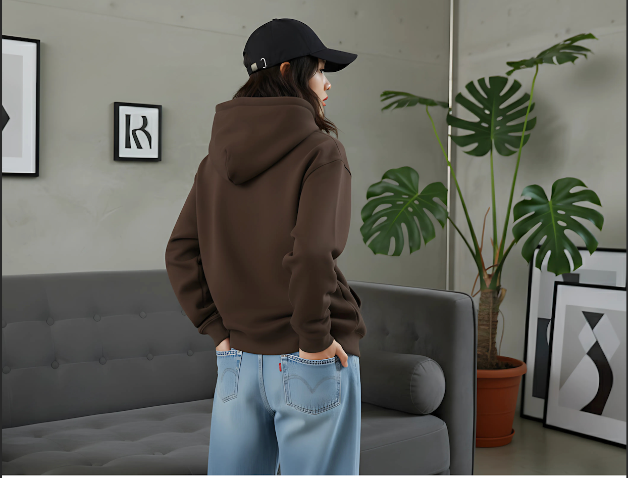 KNITTED The Essential Dark Brown Oversized Hoodie for Female