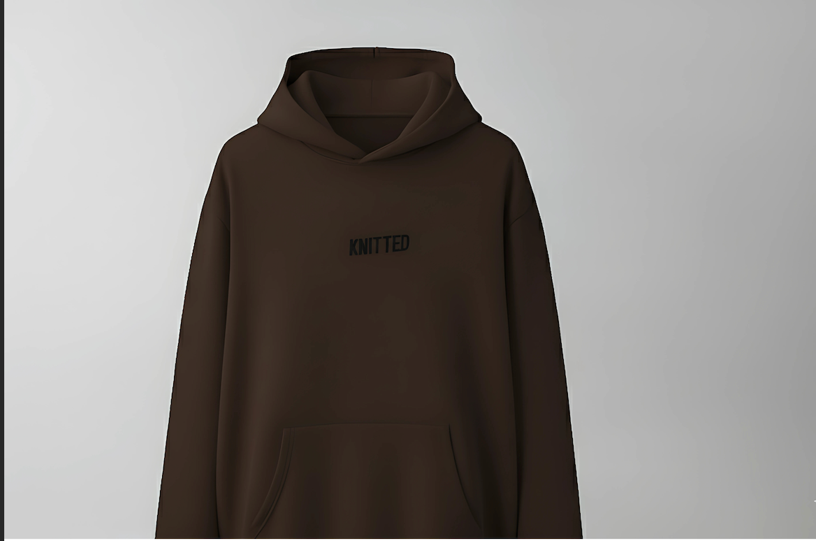 KNITTED The Essential Dark Brown Oversized Hoodie