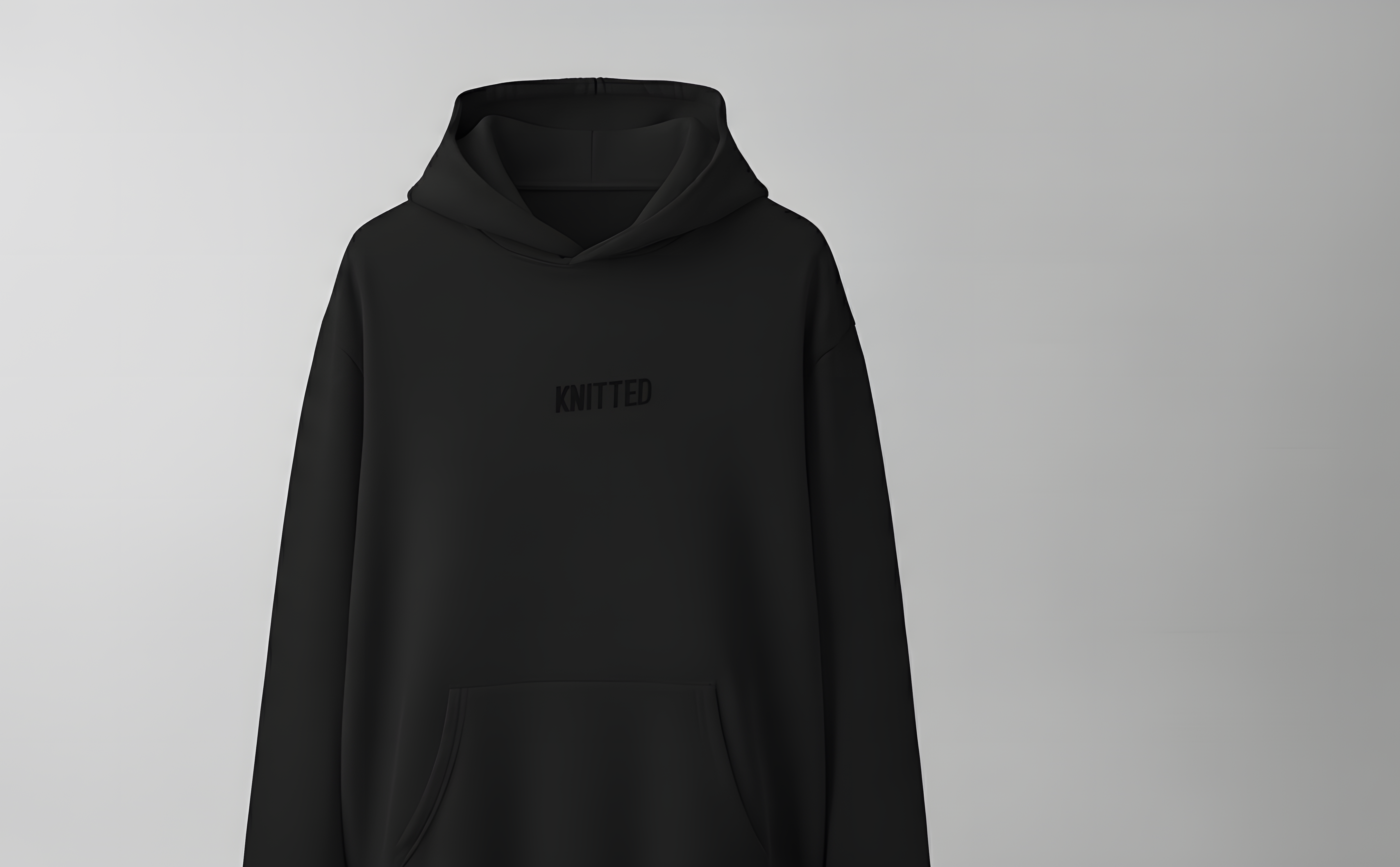 KNITTED The Essential Hoodie - Onyx Black for Female
